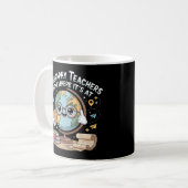 Cute Kawaii Globe with Compass – Funny Geography  Koffiemok (Voorkant links)