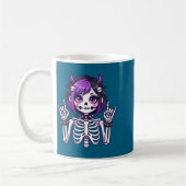 Cute Kawaii Goth Girl Skeleton Punk-goth Alternati Koffiemok (Links)