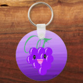 Cute Kawaii Grape Fruit Lover Foodie Ombre Paars Sleutelhanger (Voorkant)