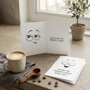 Cute Kawaii Grappige Liefdeskaart voor Koppels Kaart