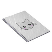 Cute Kawaii Gray Tabby Cat Cartoon Notitieboek (Rechterzijde)