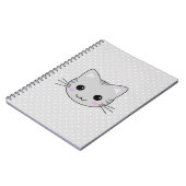 Cute Kawaii Gray Tabby Cat Cartoon Notitieboek (Linkerzijde)