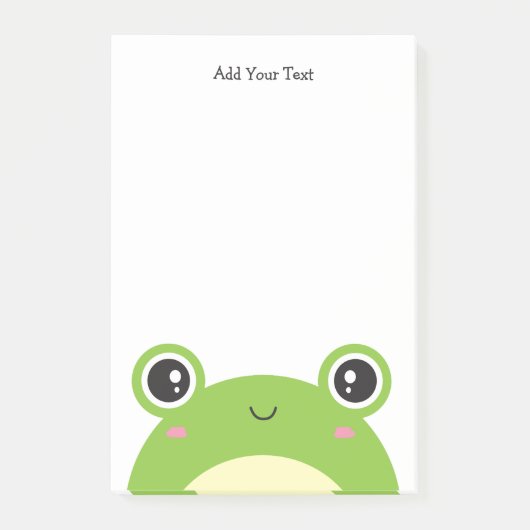 Cute Kawaii Green Frog Persoonlijke tekst Post-it® Notes (Voorkant)