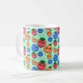 Cute Kawaii Green Orange Blue Fruit Koffiemok (Voorkant links)