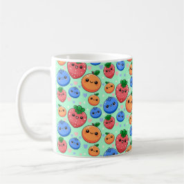 Cute Kawaii Green Orange Blue Fruit Koffiemok