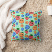 Cute Kawaii Green Orange Blue Fruit Kussen (Deken)