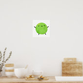 Cute Kawaii Green Pea Poster (Keuken)