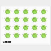 Cute Kawaii Green Pea Ronde Sticker (Vel)