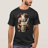 Cute Kawaii Guinea pig Drinking Boba Bubble Milk T T-shirt (Voorkant)
