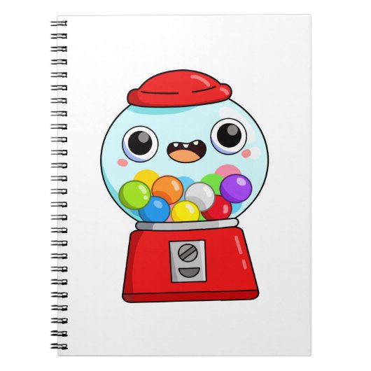 Cute Kawaii Gumball Machine Notitieboek (Voorkant)