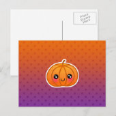 Cute Kawaii Halloween Cartoon Pumpkin Design Briefkaart (Voorkant / Achterkant)