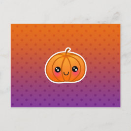 Cute Kawaii Halloween Cartoon Pumpkin Design Briefkaart