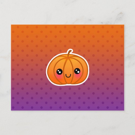 Cute Kawaii Halloween Cartoon Pumpkin Design Briefkaart (Voorkant)