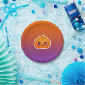 Cute Kawaii Halloween Cartoon Pumpkin Design Papieren Bordje (Feest)