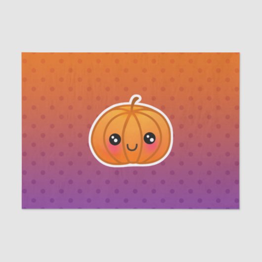 Cute Kawaii Halloween Cartoon Pumpkin Design Tissuepapier (Voorkant)