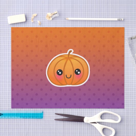 Cute Kawaii Halloween Cartoon Pumpkin Design Tissuepapier (Craft)