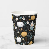 Cute Kawaii Halloween Fairy and Pastel Pumpkins Papieren Bekers (Links)
