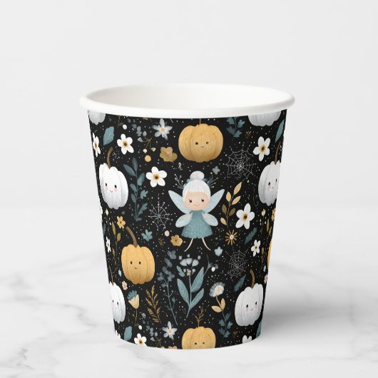 Cute Kawaii Halloween Fairy and Pastel Pumpkins Papieren Bekers (Voorkant)