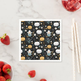 Cute Kawaii Halloween Fairy and Pastel Pumpkins Servet