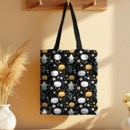 Cute Kawaii Halloween Fairy and Pastel Pumpkins Tote Bag