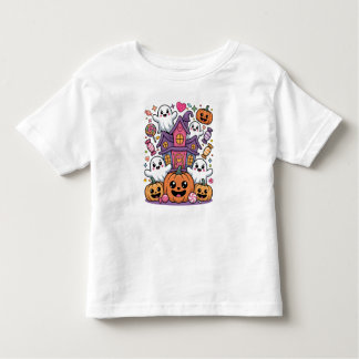 Cute Kawaii Halloween | Happy Ghosts & Pumpkins Kinder Shirts