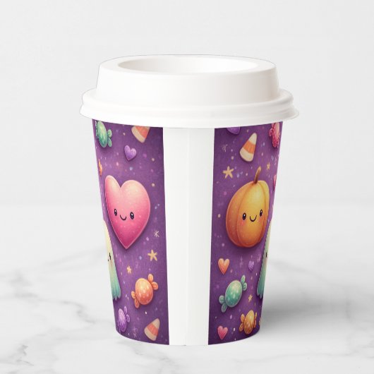 Cute Kawaii Halloween Paper Cups Papieren Bekers (Rechts)