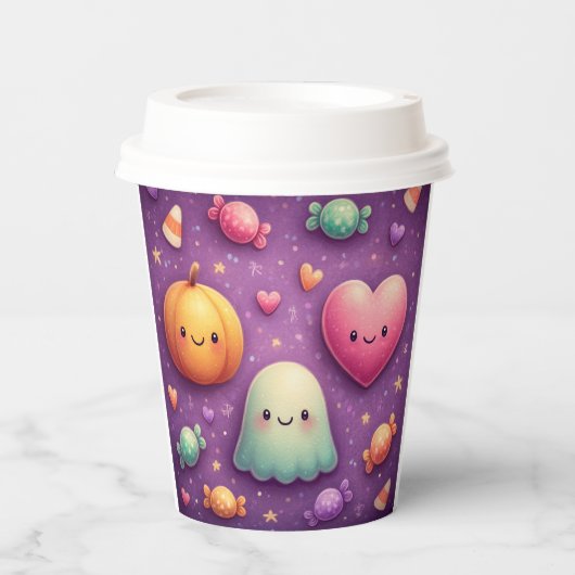 Cute Kawaii Halloween Paper Cups Papieren Bekers (Voorkant)