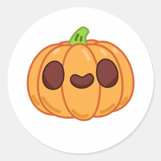 Cute Kawaii Halloween Pumpkin Ronde Sticker (Voorkant)
