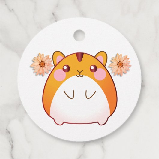 Cute Kawaii Hamster Custom Bedankjes Labels (Achterkant)