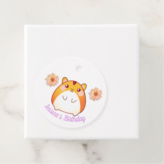 Cute Kawaii Hamster Custom Bedankjes Labels (In situ)