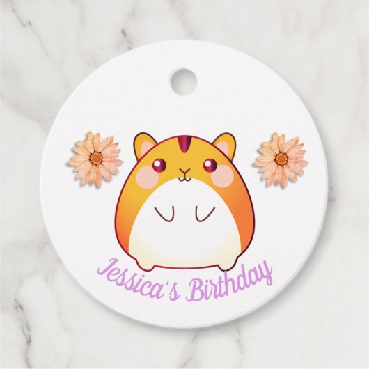 Cute Kawaii Hamster Custom Bedankjes Labels (Voorkant)