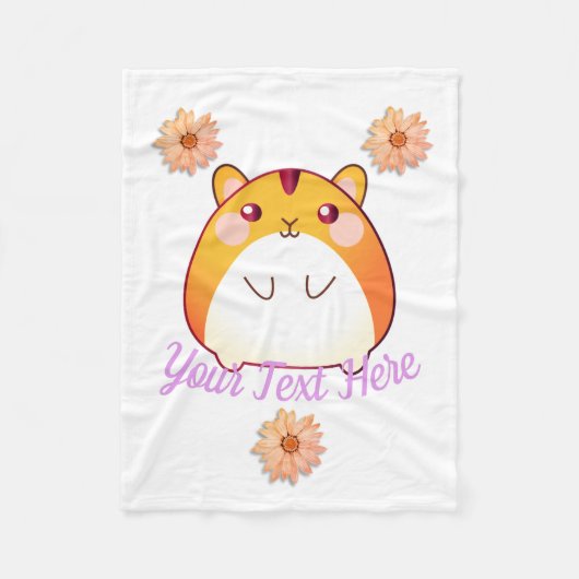 Cute Kawaii Hamster Custom Fleece Deken (Voorkant)