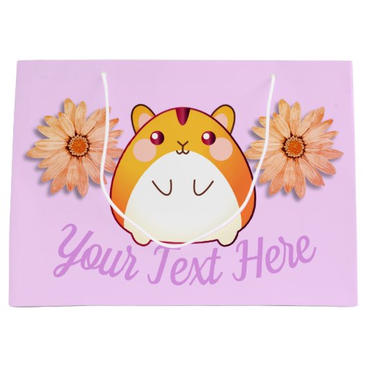Cute Kawaii Hamster Custom Groot Cadeauzakje (Voorkant)