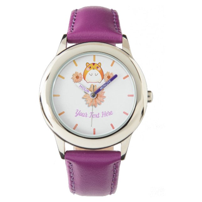 Cute Kawaii Hamster Custom Horloge (Voorkant)