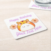 Cute Kawaii Hamster Custom Kartonnen Onderzetters (Schuin)