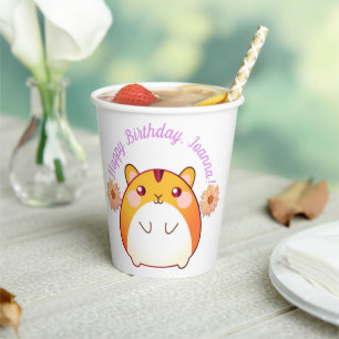 Cute Kawaii Hamster Custom Papieren Bekers
