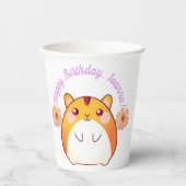 Cute Kawaii Hamster Custom Papieren Bekers (Voorkant)