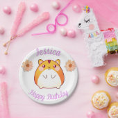 Cute Kawaii Hamster Custom Papieren Bordje (Feest)