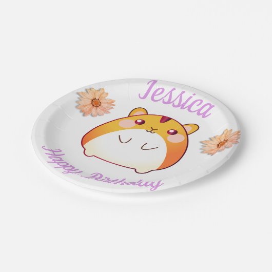 Cute Kawaii Hamster Custom Papieren Bordje (Gekanteld)