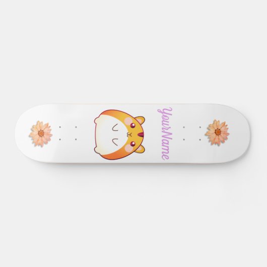 Cute Kawaii Hamster Custom Persoonlijk Skateboard (Horizontaal)