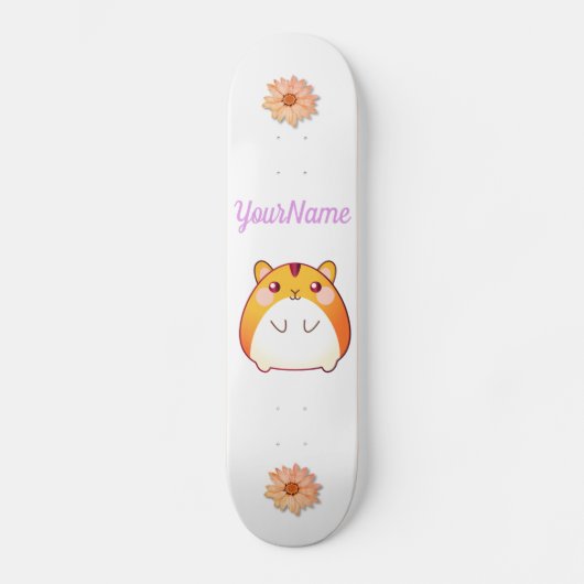 Cute Kawaii Hamster Custom Persoonlijk Skateboard (Voorkant)