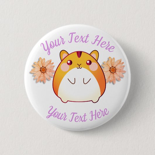 Cute Kawaii Hamster Custom Ronde Button 5,7 Cm (Voorkant)