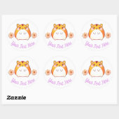 Cute Kawaii Hamster Custom Ronde Sticker (Vel)