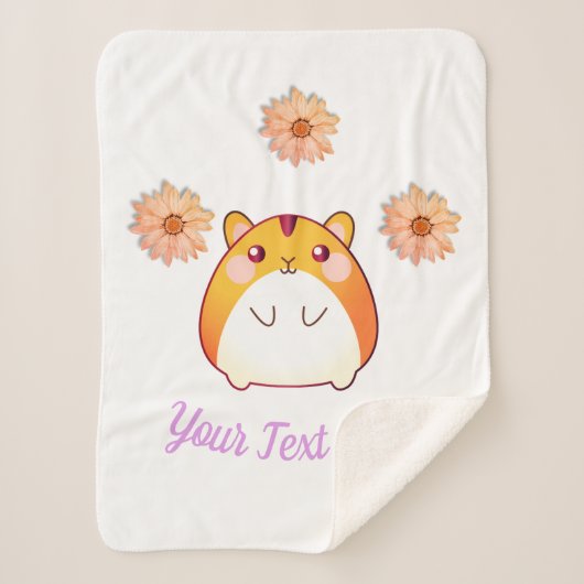 Cute Kawaii Hamster Custom Sherpa Deken (Voorkant)