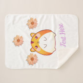 Cute Kawaii Hamster Custom Sherpa Deken (Voorkant (horizontaal))