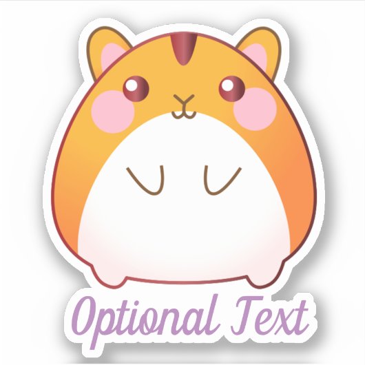 Cute Kawaii Hamster Custom Sticker (Voorkant)