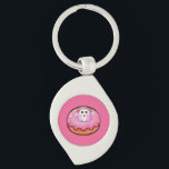 Cute Kawaii Hamster in Pink Frosted Donut Art Sleutelhanger<br><div class="desc">Satisfy your sweet tooth with this incredibly cute hamster and donut design! The artwork showcases a cheerful little hamster peeking out from the hole of a huge, glossy pink donut complete with colorful sprinkles. This fun, kawaii-style illustration is perfect for children's clothing, sweet birthday party invitations, cute stickers, or as...</div>