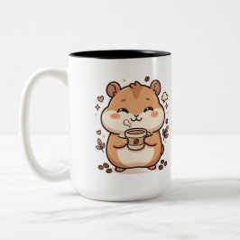 Cute Kawaii Hamster Koffiemok Tweekleurige Koffiemok