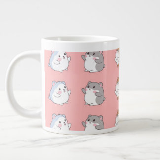 Cute Kawaii Hamster Pattern Coffee Mug - Pink Aest Grote Koffiekop