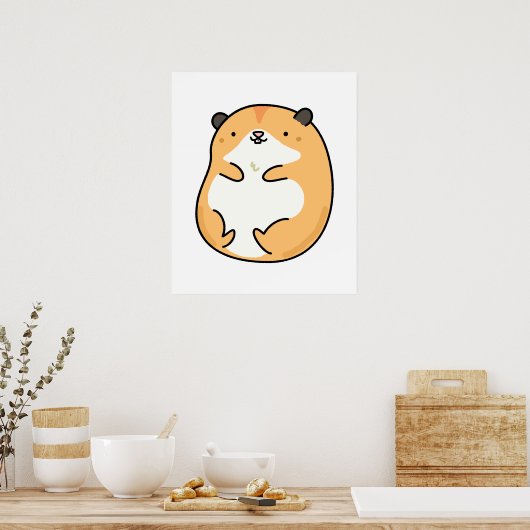 Cute Kawaii Hamster Poster (Keuken)
